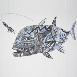 T-Shirt Fisherman GT Tattoo Blanc LL