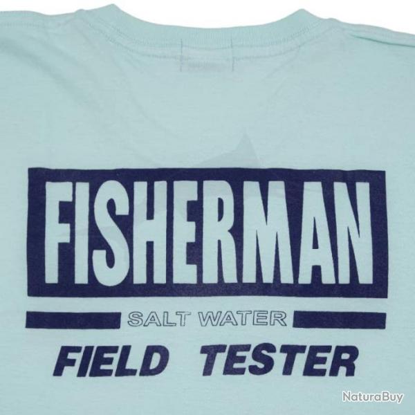 T-Shirt Fisherman Field Tester L Bleu Clair