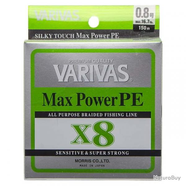 Varivas Max Power PE X8 Lime Green 150m 16,7lb