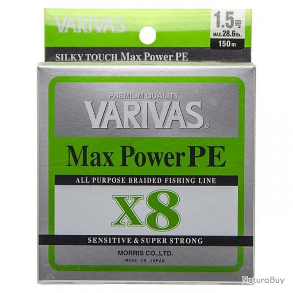 Varivas Max Power PE X8 Lime Green 150m 28,6lb