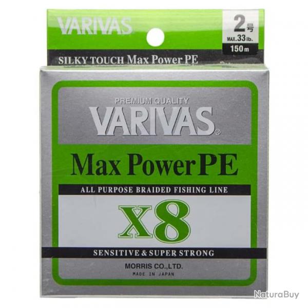 Varivas Max Power PE X8 Lime Green 33lb 150m