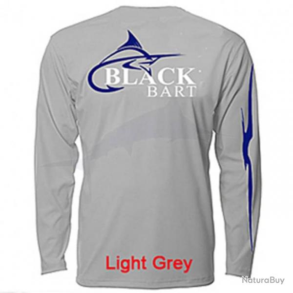 L Shirt Black Bart Hi Performance Light Grey