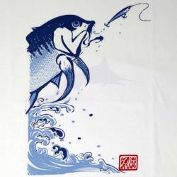 T-Shirt Fisherman Jumping GT L Blanc
