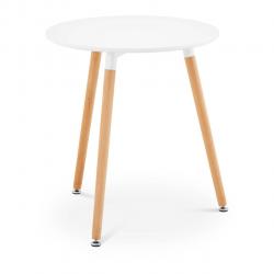 Tables salle à manger cuisine plateau rond diamètre 60 cm coloris blanc 14_0003603