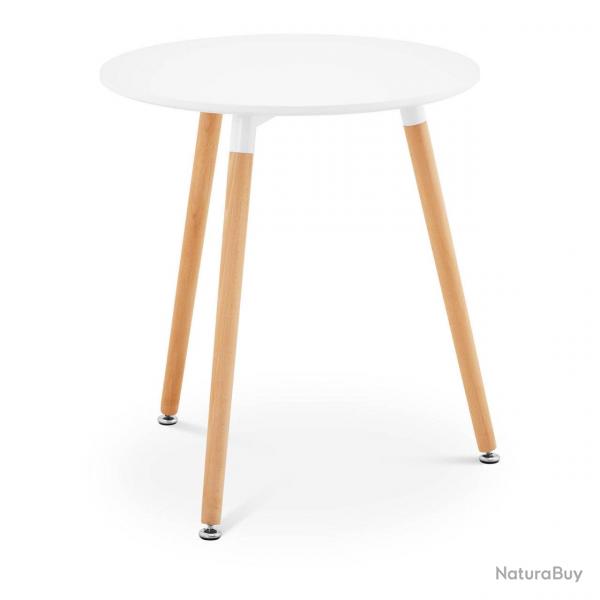 Tables salle  manger cuisine plateau rond diamtre 60 cm coloris blanc 14_0003603