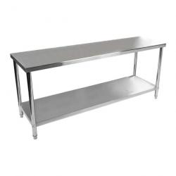 Table de travail cuisine professionnel acier inoxydable 200 x 60 cm capacité de 195 kg 14_0003691
