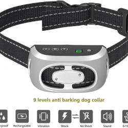 PROMOTION : COLLIER  ANTI - ABOIEMENT, 3 MODES , 9 NIVEAUX , RECHARGEABLE PAR USB