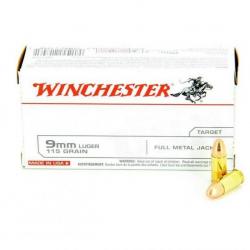 Boite de 50 munitions Winchester 9x19 124 gr FMJ