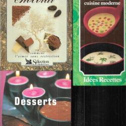 desserts + le chocolat + savoir préparer la crème dans la cuisine moderne , 3 livres