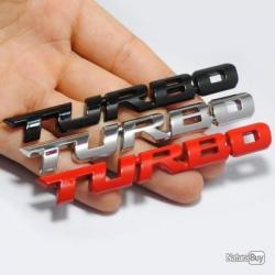 Autocollant Sticker 3D Métal TURBO Rouge Tuning Voiture