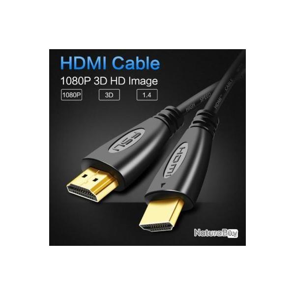 Cble FSU HDMI Plaqu Or 1.4 3 Mtres High Speed