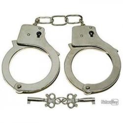 MFH Kolba Handcuffs Paire de Menottes Alliage Acier Zinc Chrome avec Jeu de 2 clés