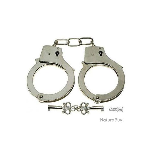 MFH Kolba Handcuffs Paire de Menottes Alliage Acier Zinc Chrome avec Jeu de 2 cls