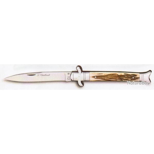CHATELLERAULT rare couteau ici BOIS de CERF grav  ton prnom
