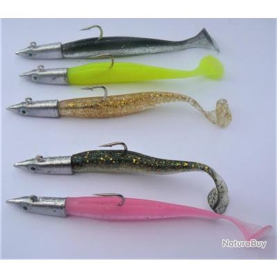 Kit Leurres Souples Grauvell Jinza 3 Shad 10cm + Tête Plombée 21g - Neuf