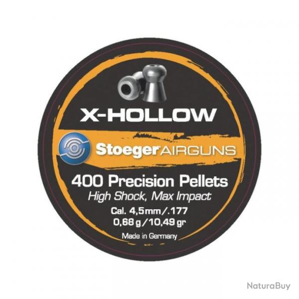 Bote de plombs Stoeger X-hollow tte ronde 4.5 mm / Par 1 - 4.5 mm / Par 1