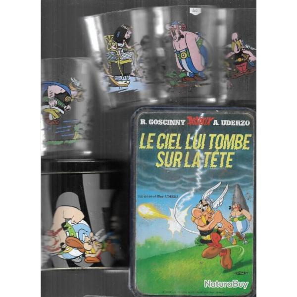 Verres  moutarde lot  Asterix Obelix Panoramix , idfix ,clopatre ,1968-84 Uderzo Dargaud