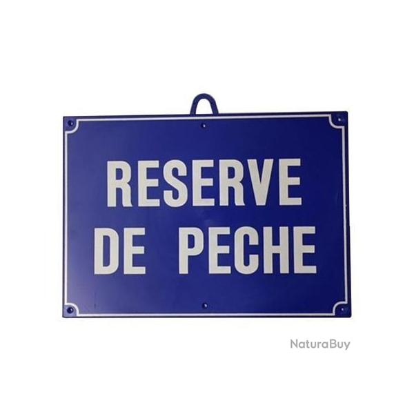 PANNEAU ''RSERVE DE PECHE'' 28 X 20 CM BLEU