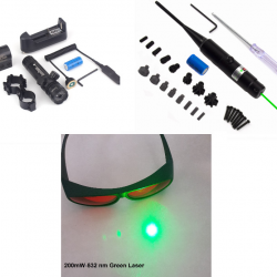 Kit Laser Vert tactique + Collimateur Laser Vert + Lunette de protection