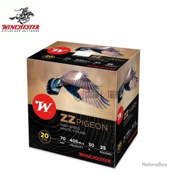 25 Cartouches WINCHESTER ZZ Pigeon 30g Cal 20/70 Pb 5.5