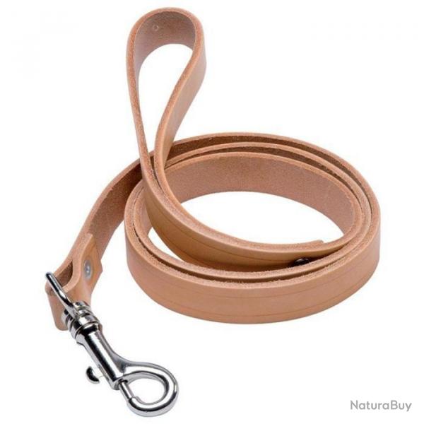 Laisse plate Januel Cuir naturel - 18 mm