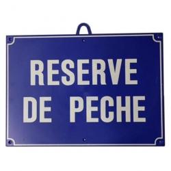 Panneau de signalisation Januel Réserve de pêche bleu - 28 x 20 cm