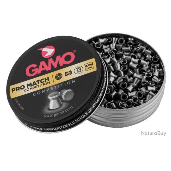 10 Boites Plombs Gamo Pro Match 500 plombs - Cal. 4,5.
