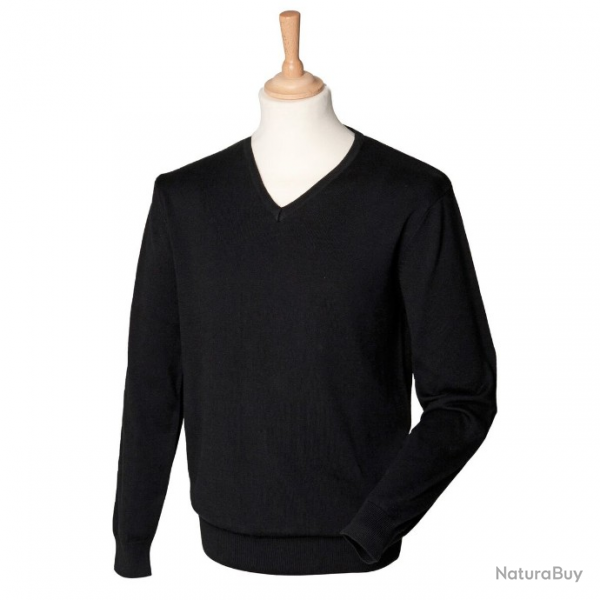 Pull 12 jauge col V Homme HENBURY Black HY720