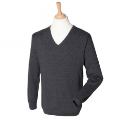 Pull 12 jauge col V Homme HENBURY Gris chiné HY720