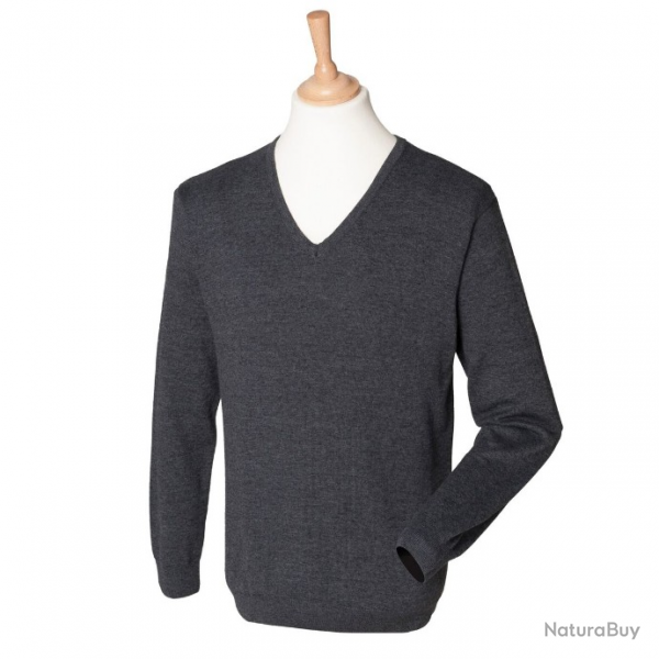 Pull 12 jauge col V Homme HENBURY Gris chin HY720
