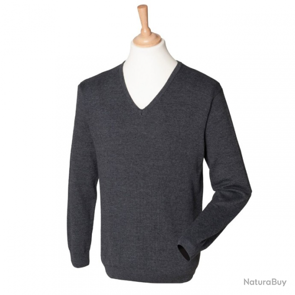 Pull 12 jauge col V Homme HENBURY Gris HY720