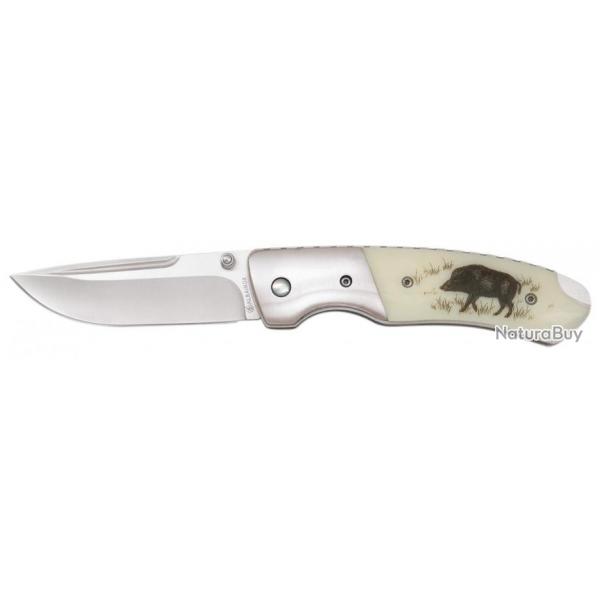Couteau de chasse pliant Albainox motif Sanglier