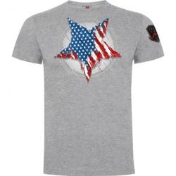 Tee-shirt Etoile US Gris chiné