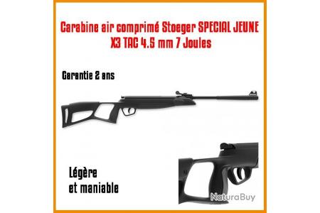 Pack Carabine air comprimé Stoeger SPECIAL JEUNE X3 TAC 4.5 mm 7 jOULES
