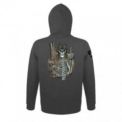Sweat-shirt Squelette gris anthracite
