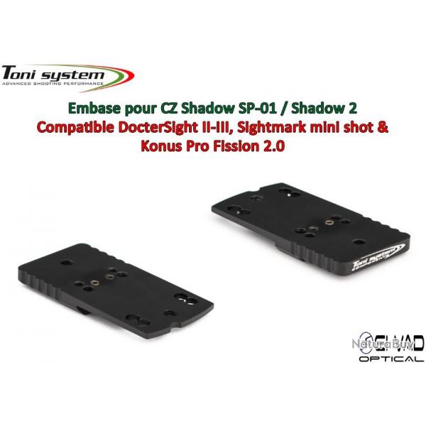 Embase TS pour CZ 75 Shadow Version C - Compatible DocterSight, SightMark Mini Shot