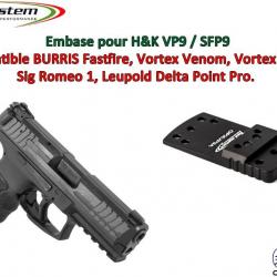 Embase TS pour H&K VP9 / SFP9 Version A - Compatible Fastfire 3, Vortex Venom, Sig Romeo 1