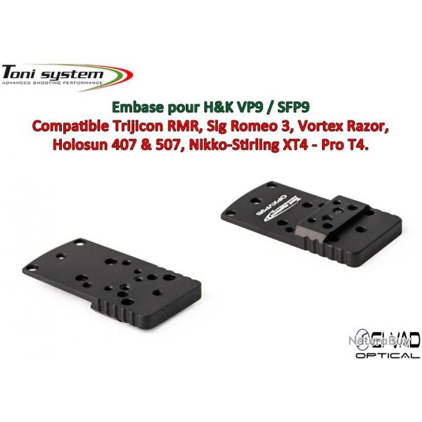 Embase TS pour H&K VP9 / SFP9 Version B - Compatible Trijicon RMR, Vortex Razor, Holosun 407C & 507C