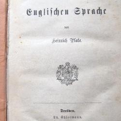 Livre Plate Englischen Sprache  von Heinrich Plate  Dresden 1878
