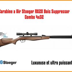 CARABINE A AIR STOEGER RX20 BOIS SUPPRESSOR COMBO 4X32 CAL.4.5 19.9J