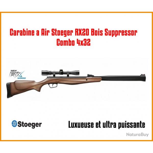 CARABINE A AIR STOEGER RX20 BOIS SUPPRESSOR COMBO 4X32 CAL.4.5 19.9J