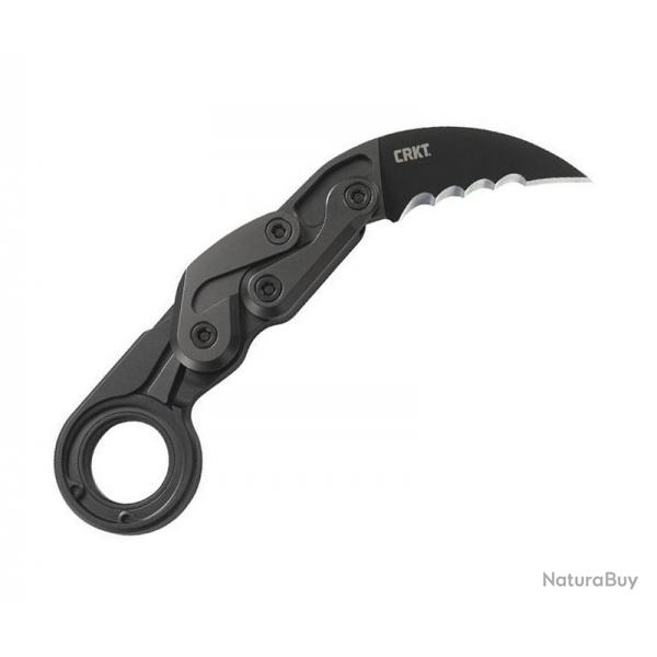 Couteau Karambit CRKT Provoke (D2 NiT noir), Lame dentele [CRKT]