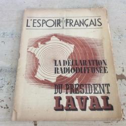 Revue L'Espoir Français - La déclaration radiodiffusée du Président Laval du 5 juin 1943 (original)