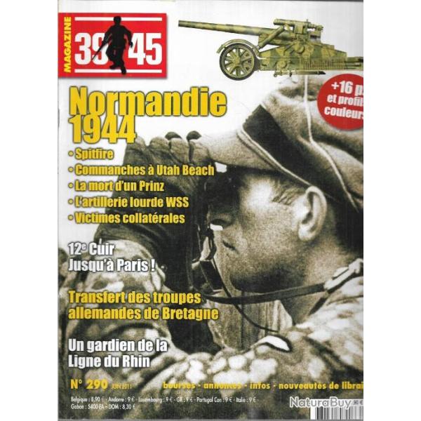 39-45 Magazine 290 spitfire, utah beach, panzer lehr, ss-korps artillerie abteilung 101, normandie 4