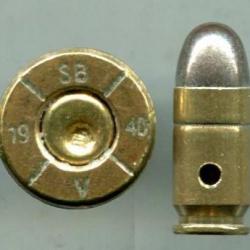 9 x 17 Browning Court pour pistolets tchèques VZ22 et VZ24 - période WWII - 39-45