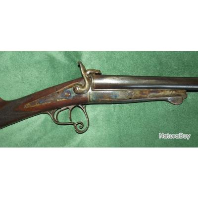 Beau Fusil de chasse juxtaposé a broche stéphanois fin XIXe