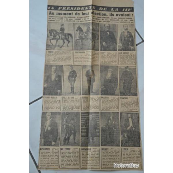 Page dcoupe de France-Soir du 7 janvier 1947 n 792 : "14 prsidents de la IIIme"