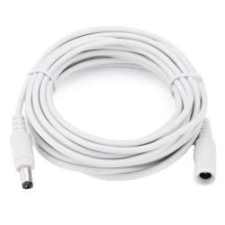 Cable Rallonge pour Alimentation 5.5mm Camera LED CCTV, Couleur: Blanc, Longueur: 2m