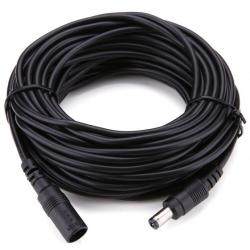 Cable Rallonge pour Alimentation 5.5mm Camera LED CCTV, Couleur: Noir, Longueur: 2m