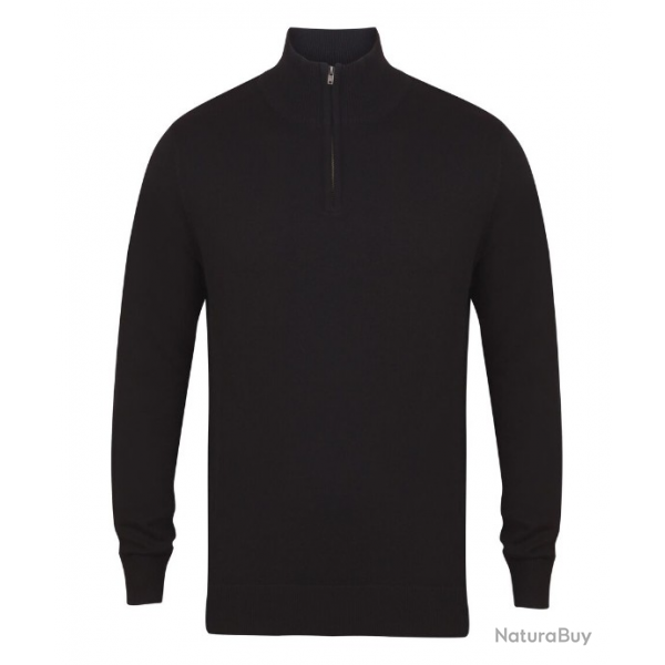 Pull col zip  NOIR 1/4 HENBURY HY72907